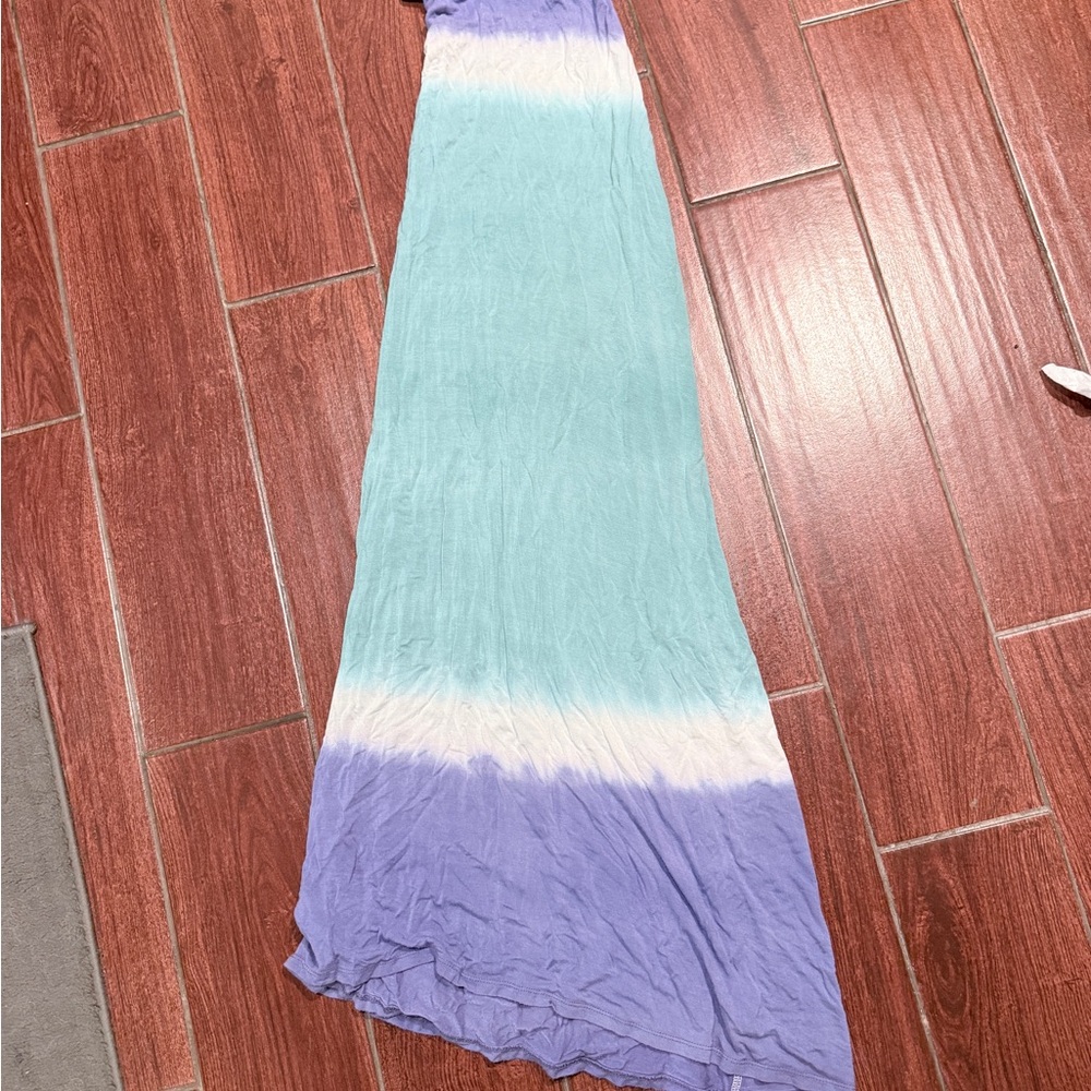 Venus Large Tie-Dye Maxi Skirt in Teal, White & Lavender
